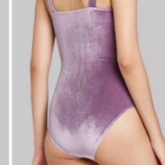 EUC [wild fable] Lavender Velvet V-Neck Tank Top Bodysuit Women’s Sz Small - Picture 4 of 14
